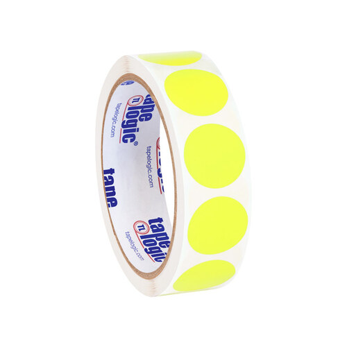 Tape Logic Dl1389fy Fluorescent Yellow Paper Removable Adhesive Inventory Circles 1 Width 1 6461