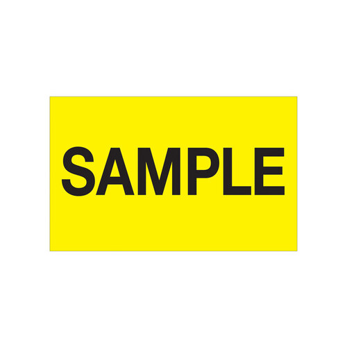 Fluorescent Yellow Semi-Gloss Coated Paper Production Labels - 1 1/4" Width - 2" Height