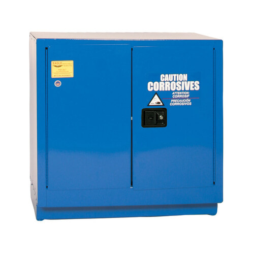 22 gal Blue Steel Hazardous Material Storage Cabinet - 35" Width - 35" Height - Under Counter