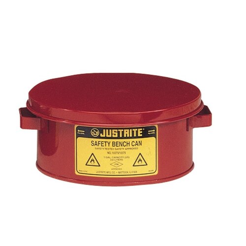 Red Steel 1 gal Safety Can - 4.5" Height - 9.375" Overall Diameter