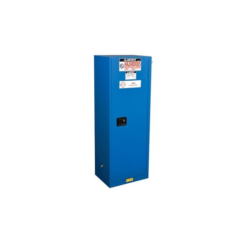 Slimline 22 gal Royal Blue Steel Hazardous Material Storage Cabinet - 23.25" Width - 65" Height - Floor Standing