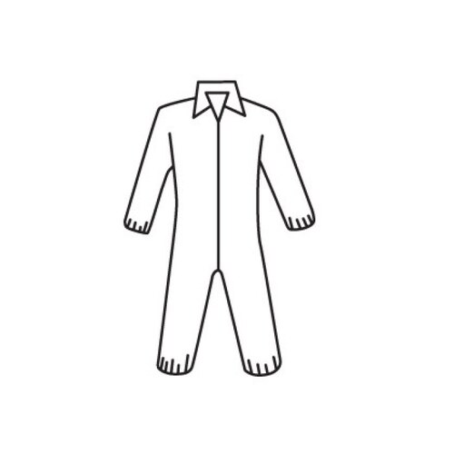 3502 White 5XL Polypropylene Disposable General Purpose & Work Coveralls - Fits 33.7" Chest - 34.3" Inseam