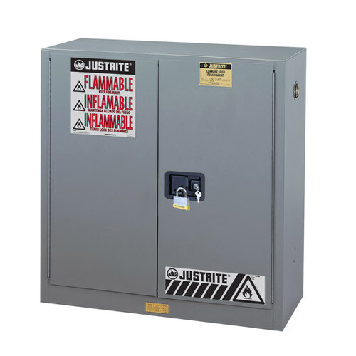 Justrite 893003 30 gal Gray Steel Hazardous Material Storage Cabinet ...