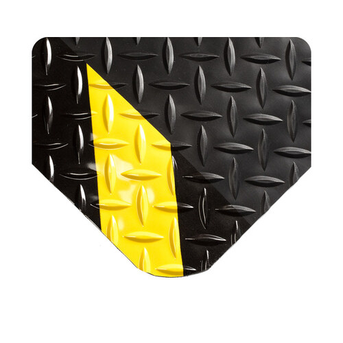415 Black/Yellow Nitricell/PVC Diamond-Plate Anti-Fatigue Mat - 2 ft Width - 3 ft Length
