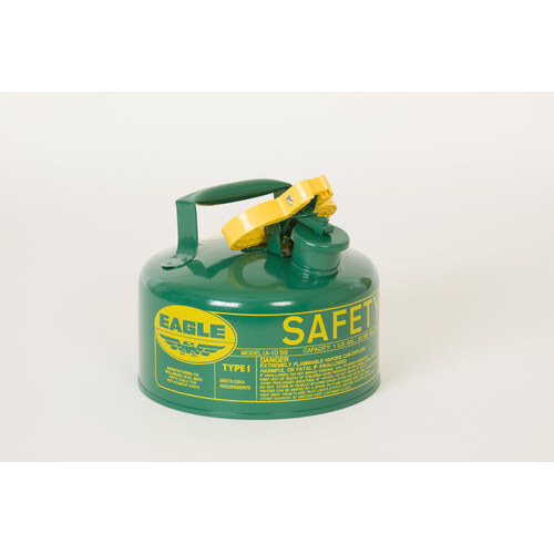 Green Galvanized Steel Self-Closing 1 gal Safety Can - 8" Height - 9" Overall Diameter