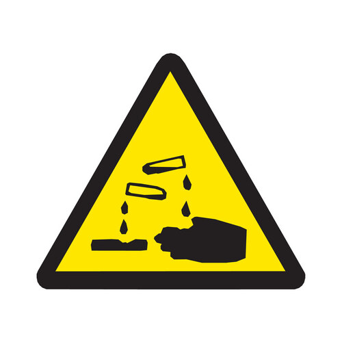 Black on Yellow Triangle Vinyl Hazardous Material Label - 8" Width - 8" Height - B-946 - pack of 10