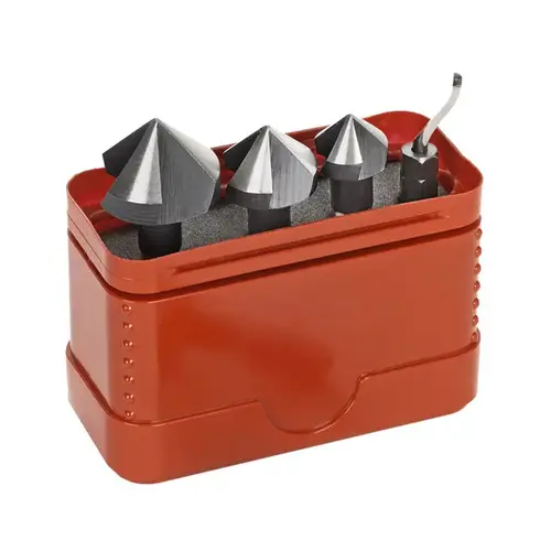 Shaviv 154-00031 High-Speed Steel Tri-Flute Chamfering Kit - 1/4" Shank Bright/Uncoated