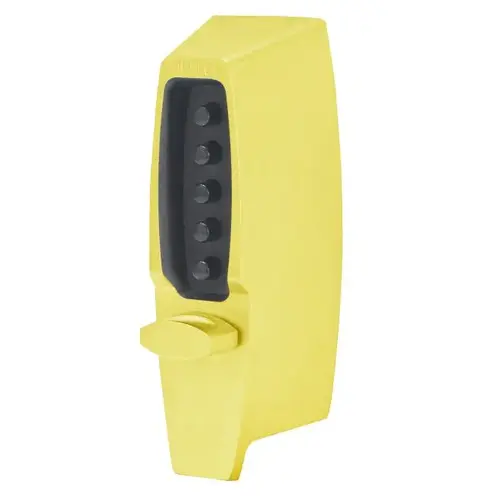 Simplex 710203 Mechanical Pushbutton Auxiliary Lock with Thumbturn, 1" Deadbolt and 2-3/4" Backset Bright Brass Finish