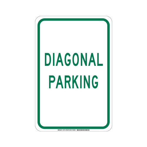 B-401 High Impact Polystyrene Rectangle White Parking Restriction, Permission & Information Sign - 12" Width x 18" Height