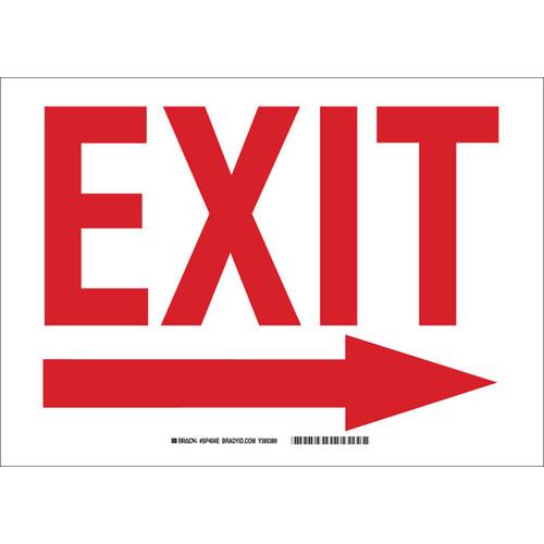 B-401 High Impact Polystyrene Rectangle White Exit Sign - 14" Width x 10" Height