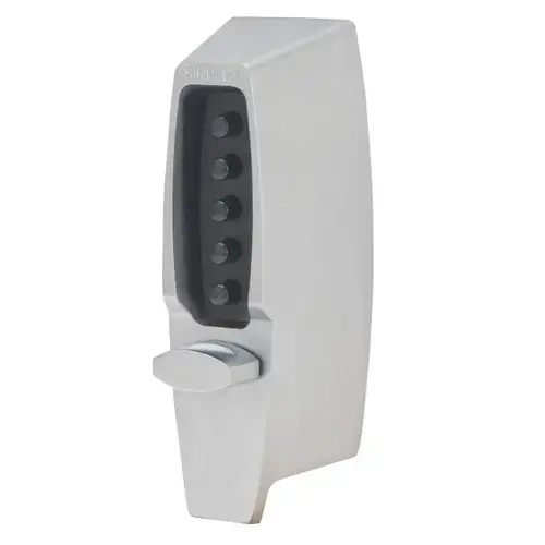 Simplex 710226D Mechanical Pushbutton Auxiliary Lock with Thumbturn, 1" Deadbolt and 2-3/4" Backset Satin Chrome Finish