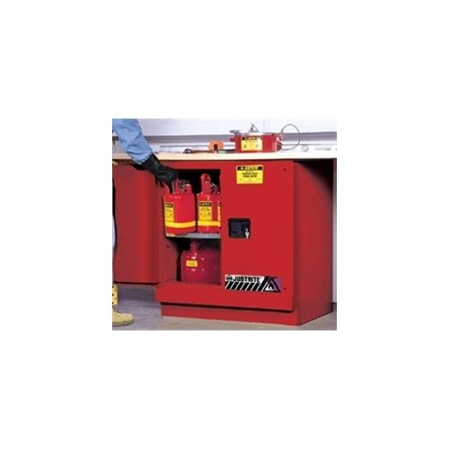 22 gal Red Steel Hazardous Material Storage Cabinet - 35" Width - 35" Height - Under Counter