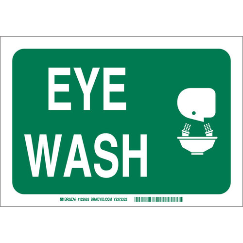 B-401 Polystyrene Rectangle Green Eyewash & Shower Sign - 14" Width x 10" Height