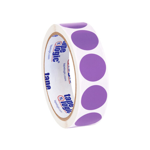 Purple Paper Blank Circle Inventory Labels - 1" Diameter Height