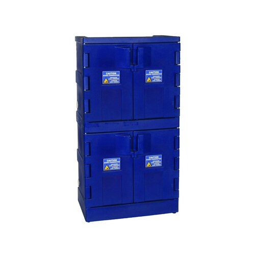 44 gal Blue High Density Polyethylene Hazardous Material Storage Cabinet - 35" Width - 65" Height - Floor Standing