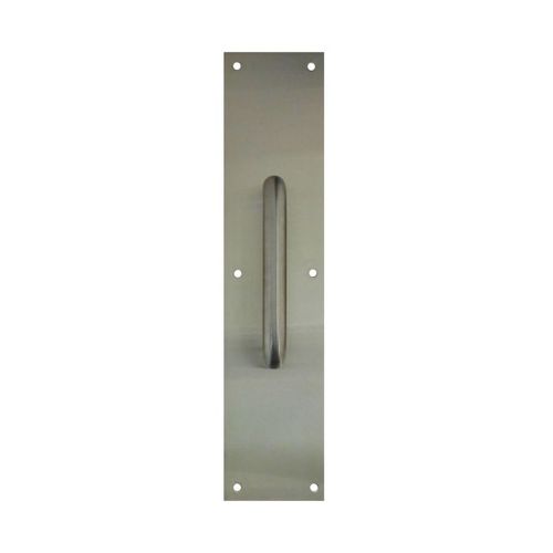 Don Jo 7120-630 4" x 16" Pull Plate with 10" CTC 1" Round Pull Satin Stainless Steel Finish