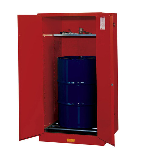 55 gal Red Steel Hazardous Material Storage Cabinet - 34" Width - 65" Height - Floor Standing