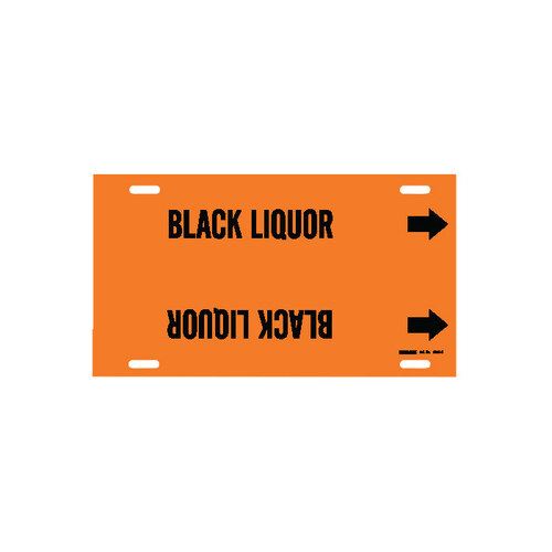 Black on Orange Plastic Other Liquid Strap-On Pipe Marker - 2 1/2" Character Height - B-915