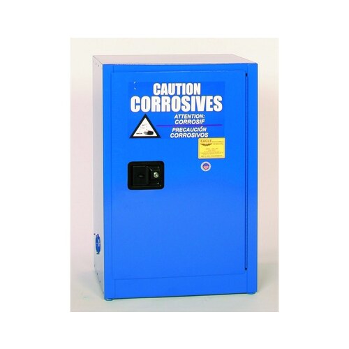 12 gal Blue Steel Hazardous Material Storage Cabinet - 23" Width - 35" Height - Bench Top