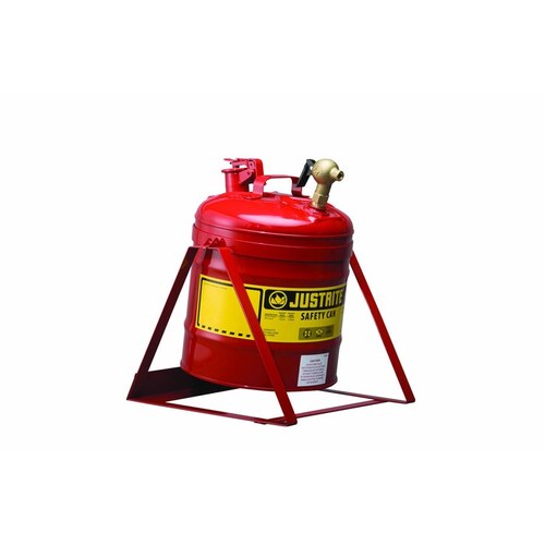 Red Steel Pressure-Relief Vent, Self-Closing 5 gal Safety Can - 15 7/8" Height - 11 3/4" Overall Diameter