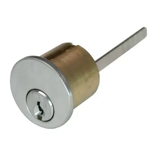 1-1/8" Rim Cylinder with Yale 8 Keyway Satin Chrome Finish