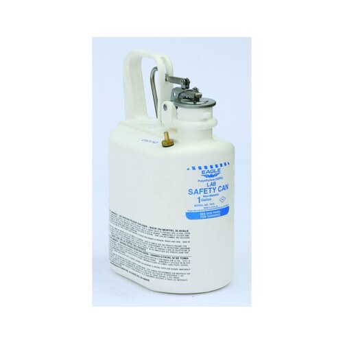 White HDPE 1 gal Safety Can - 13" Height - 6" Overall Diameter