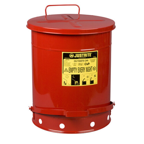 Red Steel Leak-Proof 14 gal Safety Can - 20 1/4" Height - 16 1/16" Overall Diameter