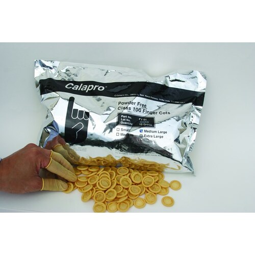 Calapro FY01 XL FY01 Yellow XL Latex Powder Free Finger Cot Class 100