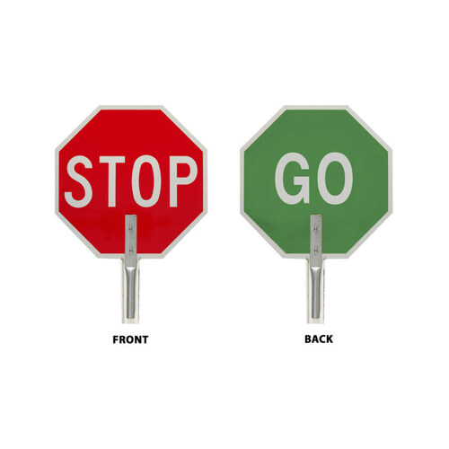 Aluminum Octagon Green, Red Stop Signs, Traffic Control Signs & Banners Sign - 18" Width x 18" Height