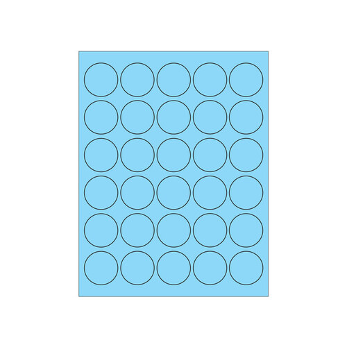 Pastel Blue Permanent Acrylic Circle Laser Labels - 1 1/2" Width - 1 1/2" Height