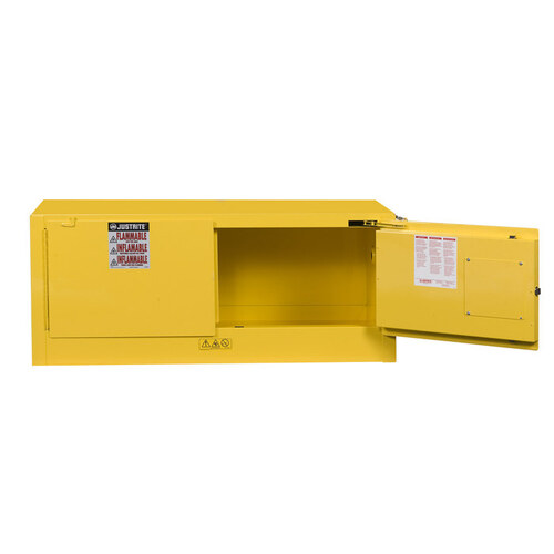 12 gal Yellow Steel Hazardous Material Storage Cabinet - 43" Width - 18" Height