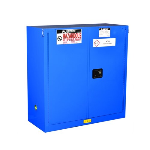30 gal Blue Hazardous Material Storage Cabinet - 43" Width - 44" Height