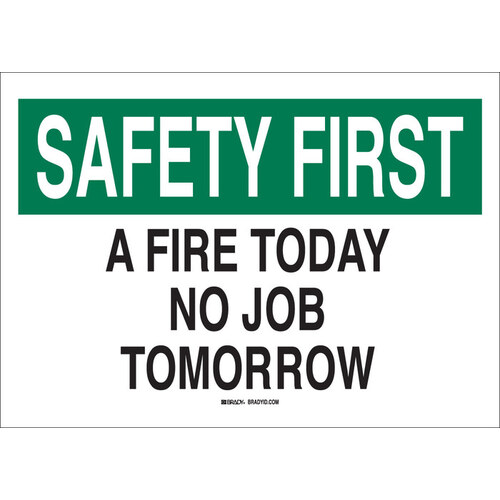 B-401 High Impact Polystyrene Rectangle White Fire Awareness Sign - 14" Width x 10" Height