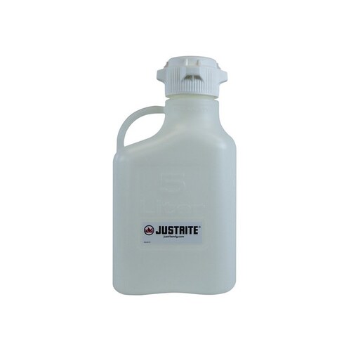 White Polypropylene Leak-Proof 5 L Safety Can - 16.3" Height
