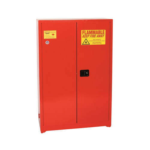 60 gal Red Steel Hazardous Material Storage Cabinet - 43" Width - 65" Height - Floor Standing