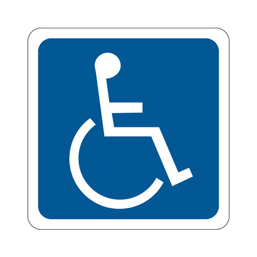 B-120 Fiberglass Reinforced Polyester Square Blue Disabled Parking & Building Access Sign - 6" Width x 6" Height