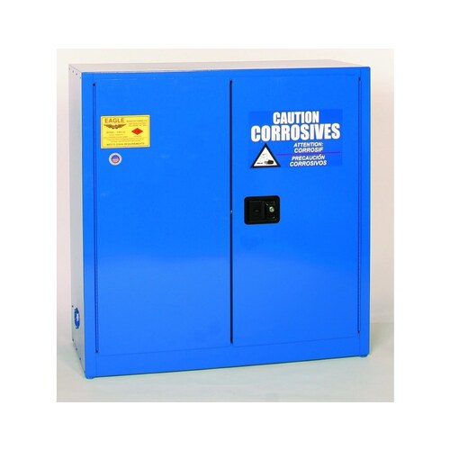 30 gal Blue Steel Hazardous Material Storage Cabinet - 43" Width - 44" Height - Floor Standing