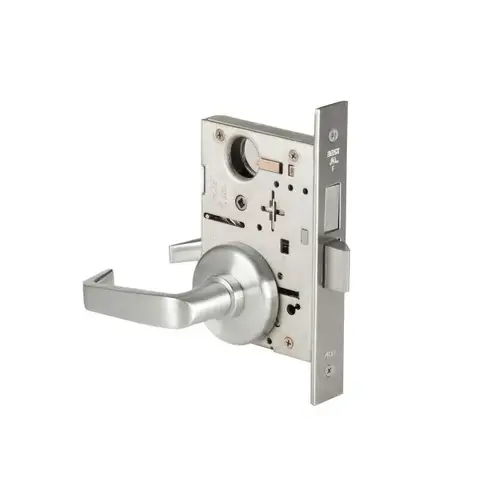 Mortise Lock Privacy 15 Lever with H Rose Right Hand Satin Chrome Finish