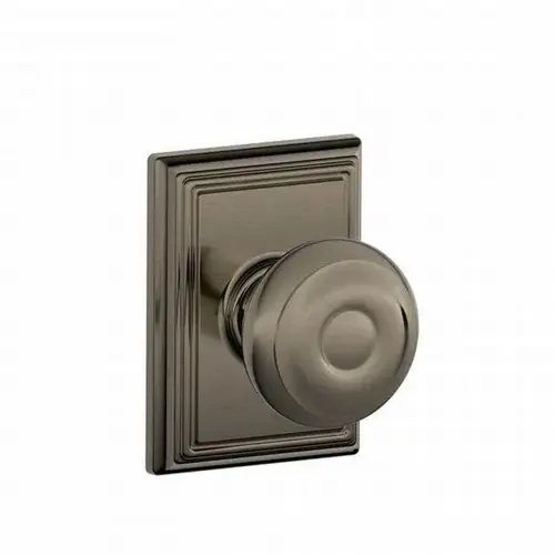 Georgian Knob with Addison Rose Passage Lock with 16080 Latch and 10027 Strike Antique Nickel Finish