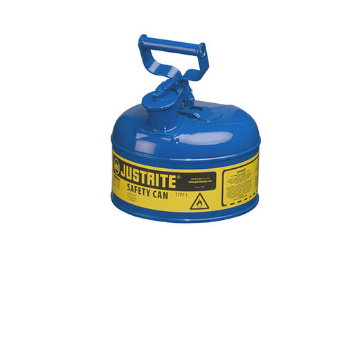 Blue Steel Leak-Proof, Pressure-Relief Vent, Self-Closing 1 gal Safety Can - 11" Height - 9 1/2" Overall Diameter