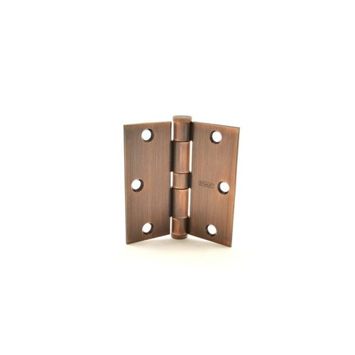 Stanley Security Solutions F17931210A 3-1/2" x 3-1/2" Steel Full Mortise Standard Weight Square Corner Hinge # 050483 Satin Bronze Finish