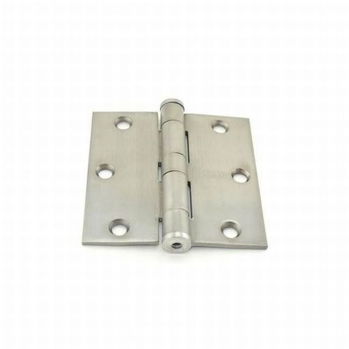 3-1/2" x 3-1/2" Steel Full Mortise Standard Weight Square Corner Hinge # 050484 Satin Chrome Finish