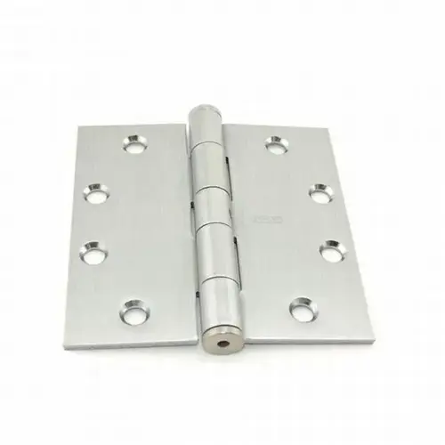 4-1/2" x 4-1/2" Steel Full Mortise Standard Weight Square Corner Hinge Non Removable Pin # 050073 Square Finish Satin Chrome