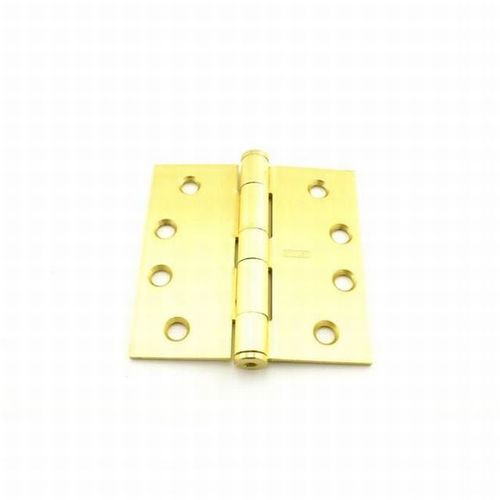 Stanley Security Solutions F17944 4" x 4" Steel Full Mortise Standard Weight Square Corner Hinge # 050552 Satin Brass Finish