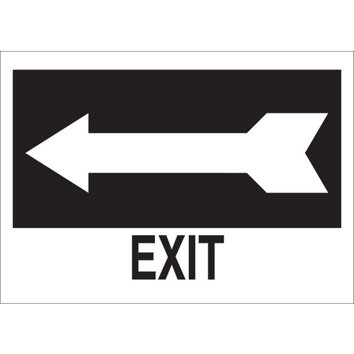 B-555 Aluminum Rectangle Black Exit Sign - 14" Width x 10" Height