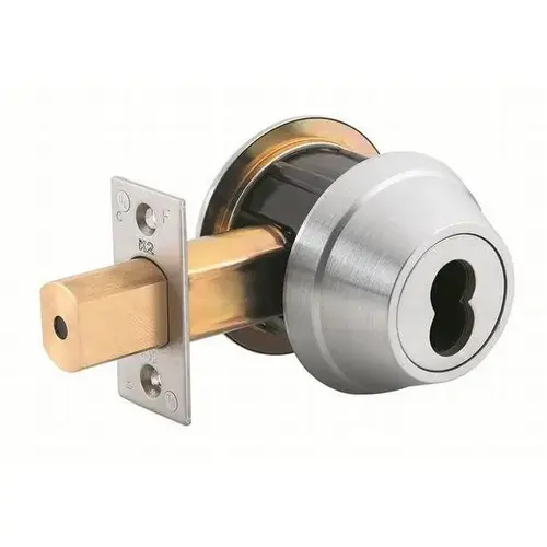 SFIC Deadbolt - Single Cylinder with 2-3/4" Backset and Square Deadbolt Strike Satin Chrome Finish