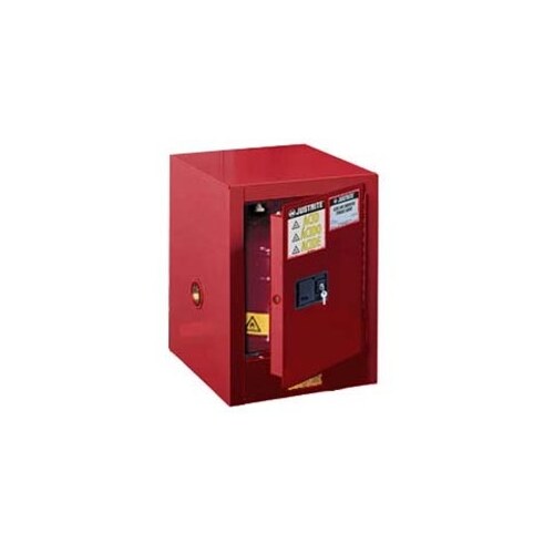 4 gal Red Steel Hazardous Material Storage Cabinet - 17" Width - 22" Height - Bench Top