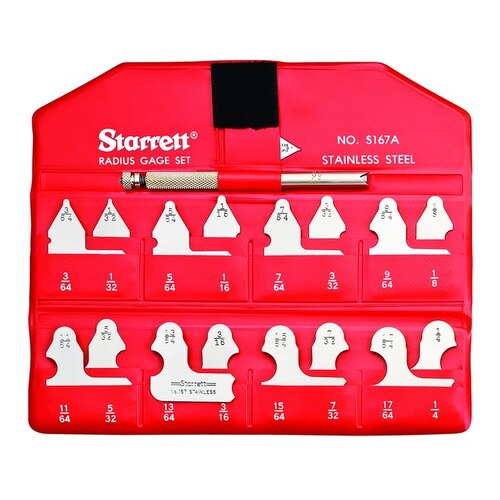 Starrett S167AHZ Steel Radius Gauge Set