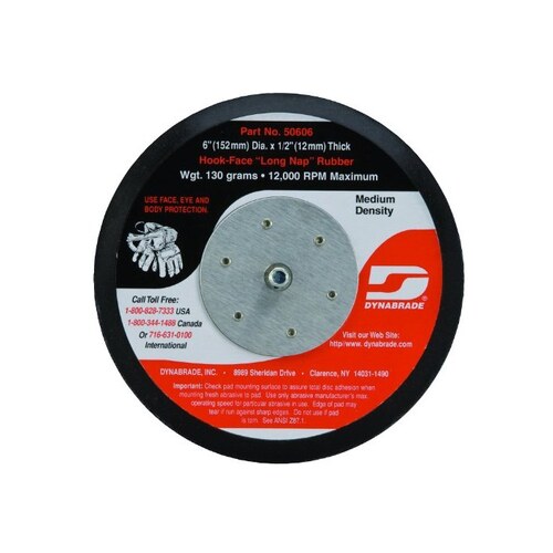 Dynabrade 50606 Sanding Disc Backing Pad - Hook & Loop Attachment - Medium Density - 6" Diameter