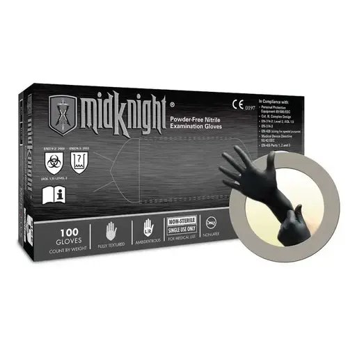 MK296-S General Purpose Disposable Exam Gloves, Small, Nitrile, Black